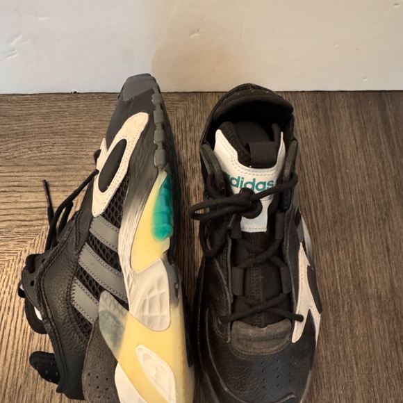 Adidas Streetball Shoes Mens Size 7.5 Black Gray Retro Leather Suede EE4968 - Picture 4 of 7